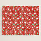 Christmas Holiday MidCentury Modern Atomic Snowflakes in Red Green and White Jigsaw Puzzle Gallery Image 1