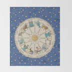 Vintage Astrology Zodiac Wheel Throw Blanket Gallery Image 2