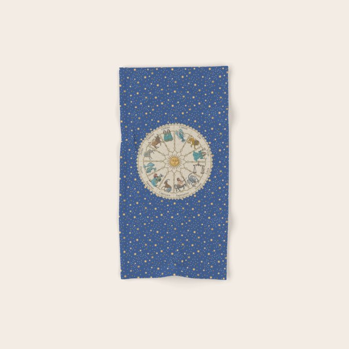 Vintage Astrology Zodiac Wheel Bath Towel Gallery Image 1