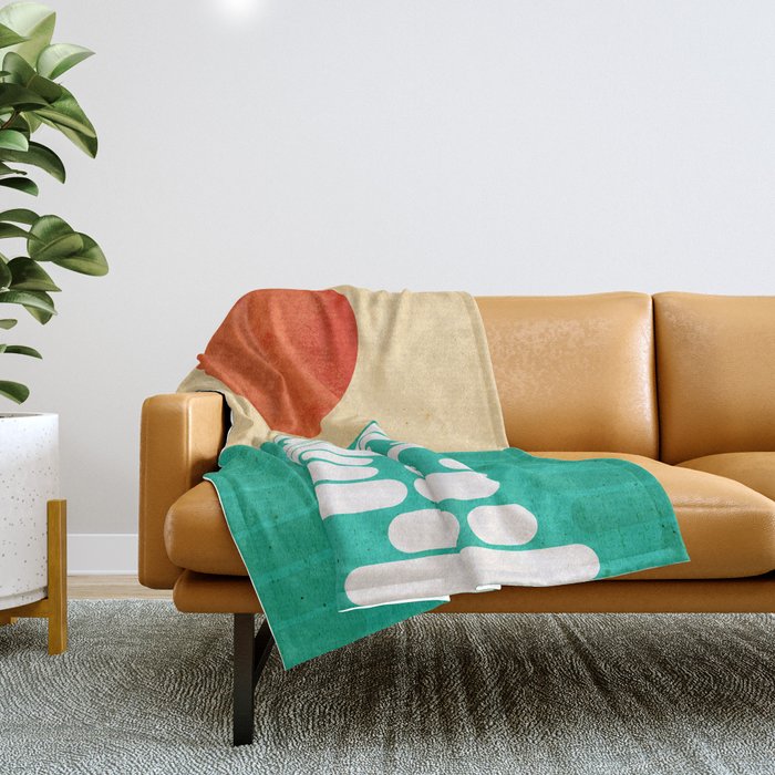 Sun over the sea Throw Blanket Gallery Image 1