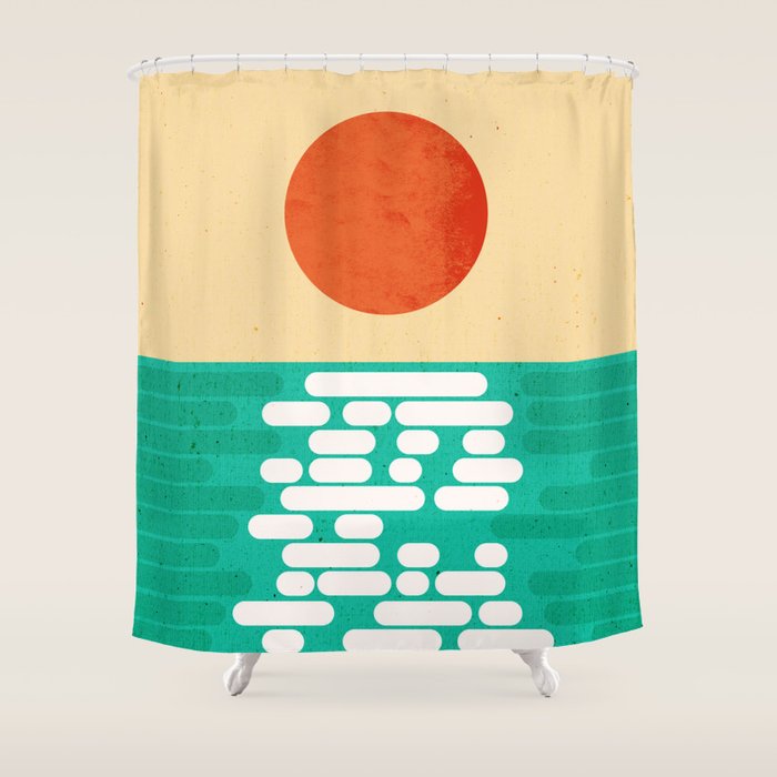 Sun over the sea Shower Curtain Gallery Image 1