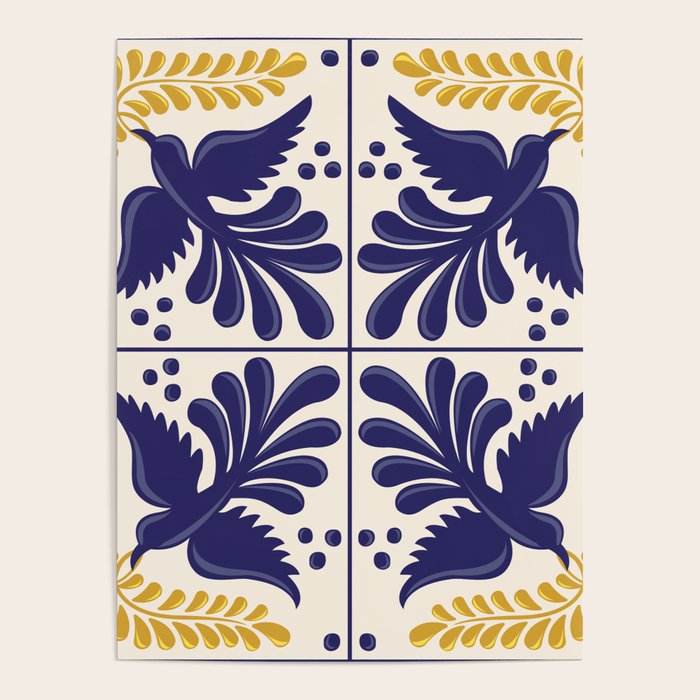 Mexican Talavera with Birds Poster Gallery Image 4