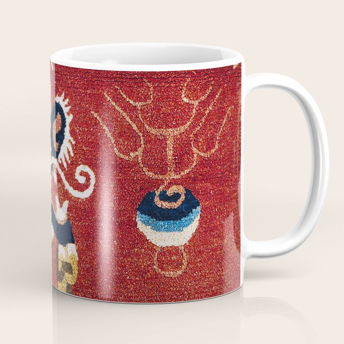 Ningxia Blue Dragon Red Background Rug Print Coffee Mug Gallery Image 1