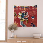Ningxia Blue Dragon Red Background Rug Print Wall Tapestry Gallery Image 2