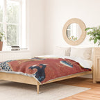 Ningxia Blue Dragon Red Background Rug Print Duvet Cover Gallery Image 2