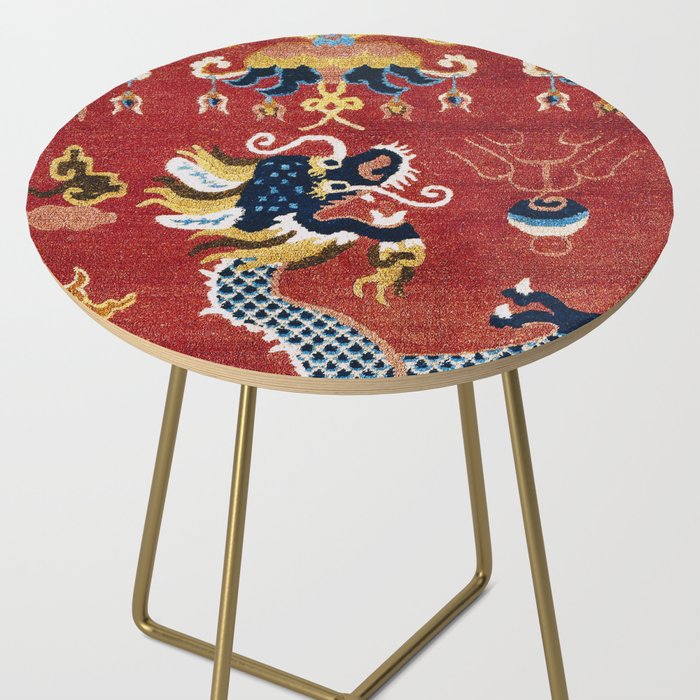 Ningxia Blue Dragon Red Background Rug Print Side Table Gallery Image 2