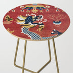 Ningxia Blue Dragon Red Background Rug Print Side Table Gallery Image 2