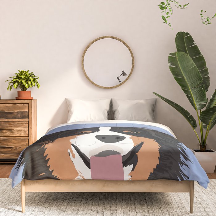 Australian Shepherd cute pastel aussie owner gifts must haves for dog person customized pet portrait Comforter Gallery Image 3