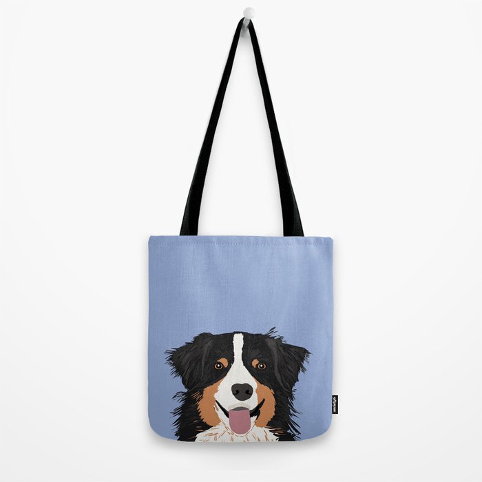 Australian Shepherd cute pastel aussie owner gifts must haves for dog person customized pet portrait Tote Bag Gallery Image 2