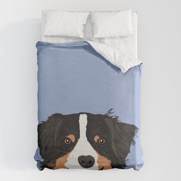Australian Shepherd cute pastel aussie owner gifts must haves for dog person customized pet portrait Duvet Cover Gallery Image 6