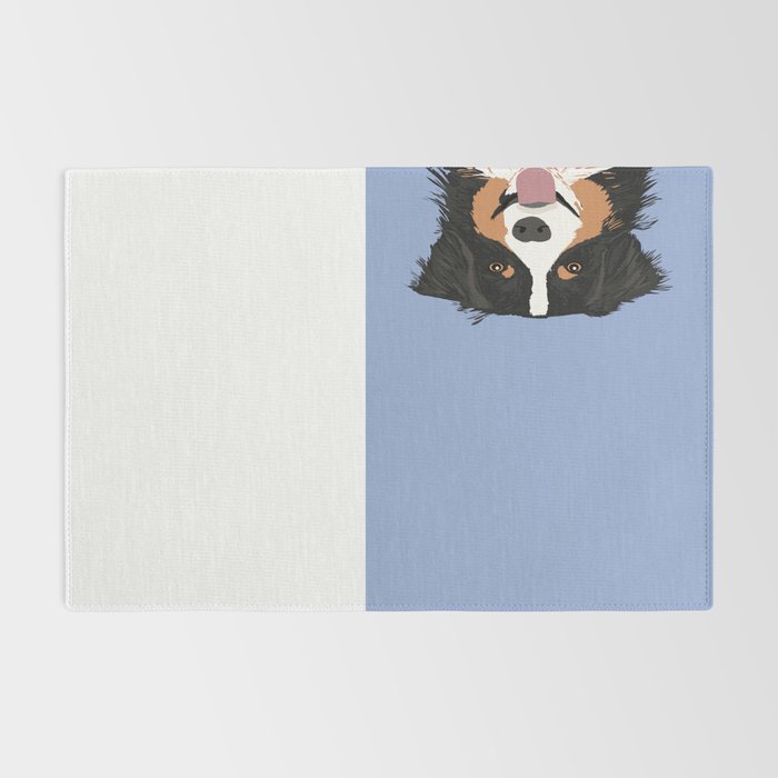 Australian Shepherd cute pastel aussie owner gifts must haves for dog person customized pet portrait Rug Gallery Image 2