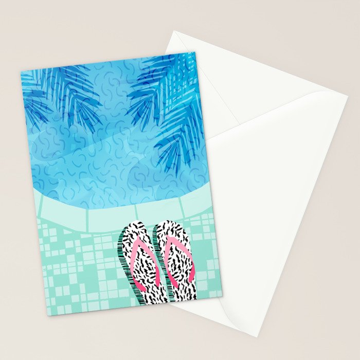Go Time - resort palm springs poolside oasis swimming athlete vacation topical island summer fun Stationery Card Gallery Image 2
