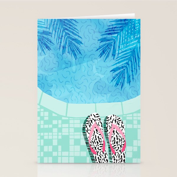 Go Time - resort palm springs poolside oasis swimming athlete vacation topical island summer fun Stationery Card Gallery Image 1