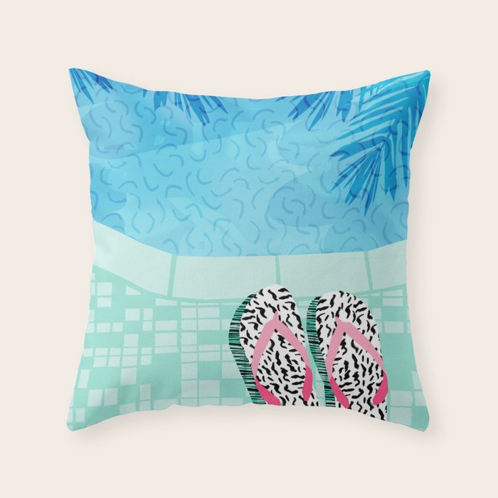 Go Time - resort palm springs poolside oasis swimming athlete vacation topical island summer fun Throw Pillow Gallery Image 6