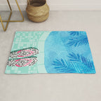 Go Time - resort palm springs poolside oasis swimming athlete vacation topical island summer fun Rug Gallery Image 1