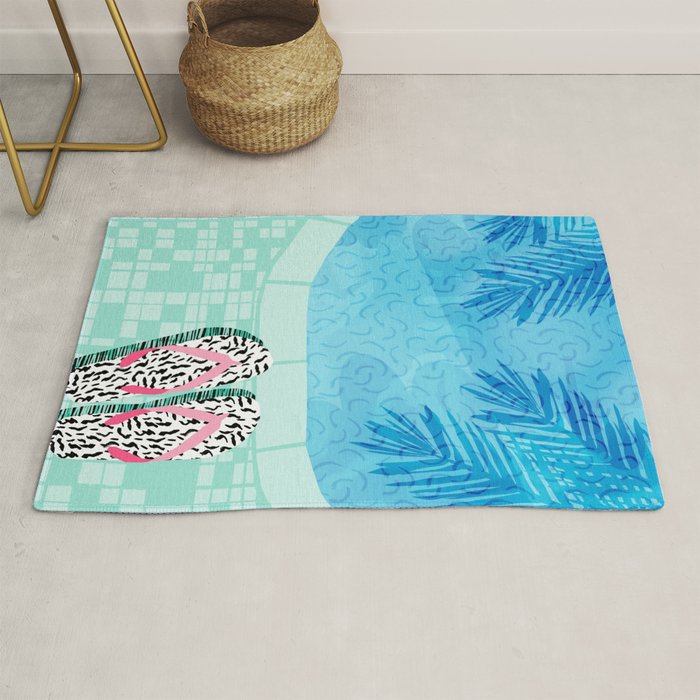 Go Time - resort palm springs poolside oasis swimming athlete vacation topical island summer fun Rug Gallery Image 1