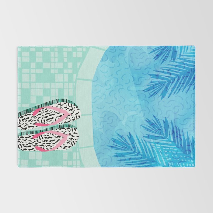 Go Time - resort palm springs poolside oasis swimming athlete vacation topical island summer fun Rug Gallery Image 2