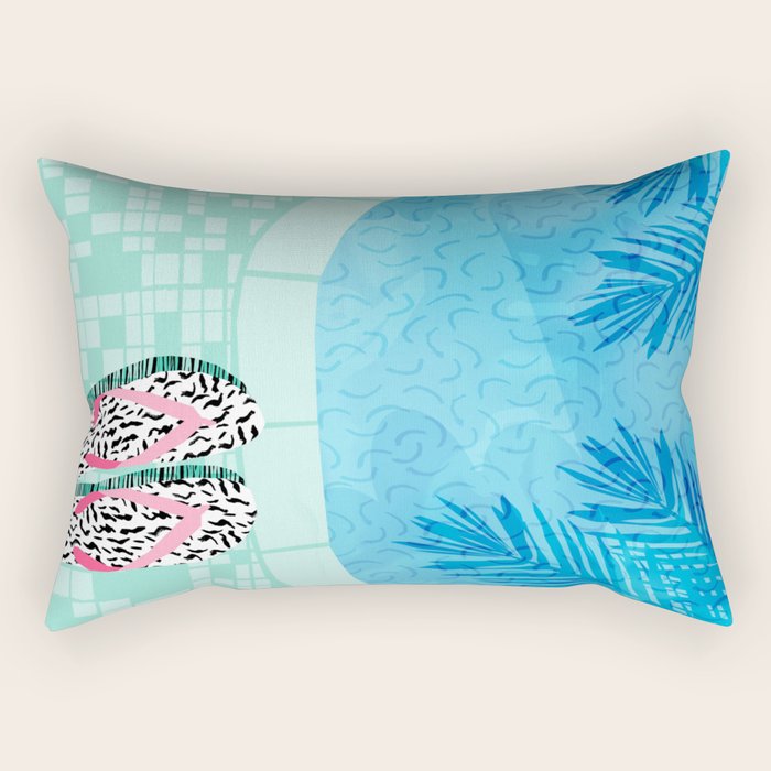 Go Time - resort palm springs poolside oasis swimming athlete vacation topical island summer fun Rectangular Pillow Gallery Image 2