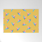 Hummingbirds on Yellow Pattern Welcome Mat Gallery Image 1