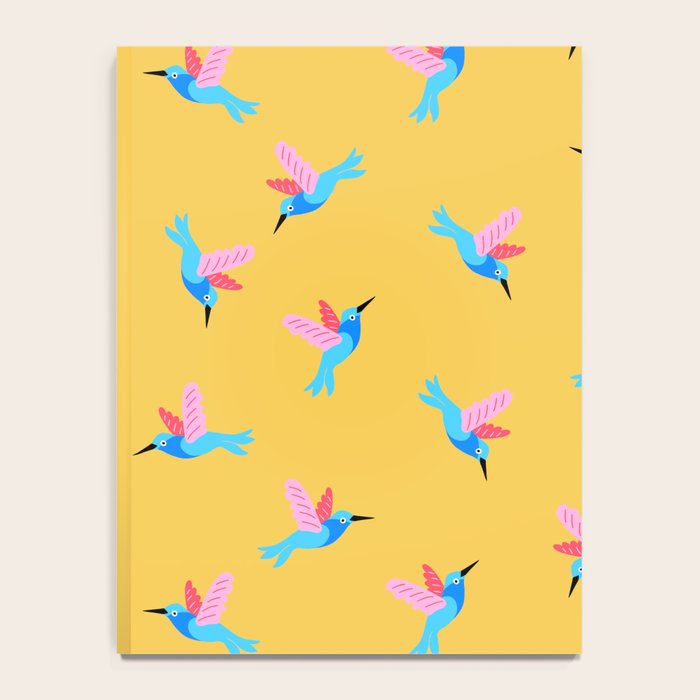 Hummingbirds on Yellow Pattern Notebook Gallery Image 4