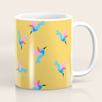 Hummingbirds on Yellow Pattern Coffee Mug Gallery Image 1
