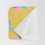 Hummingbirds on Yellow Pattern Throw Blanket Gallery Image 3