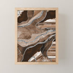 Brown Marble Agate Silver Glitter Glam #1 (Faux Glitter) #decor #art #society6 Mini Art Print Gallery Image 1