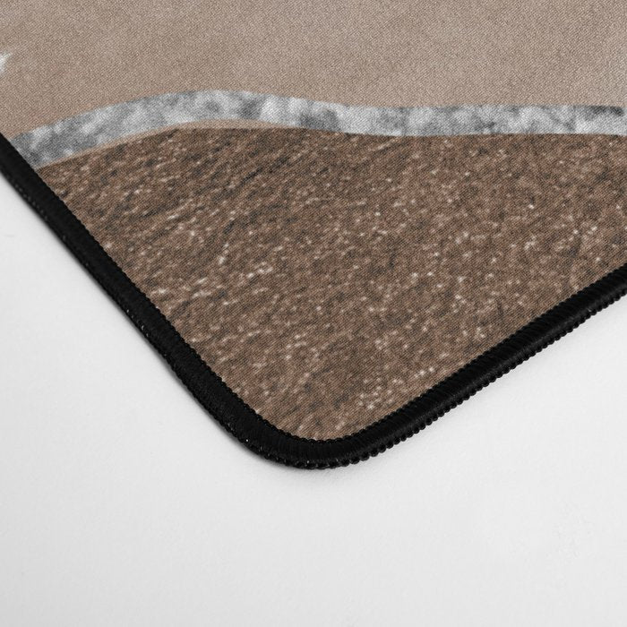 Brown Marble Agate Silver Glitter Glam #1 (Faux Glitter) #decor #art #society6 Desk Mat Gallery Image 4