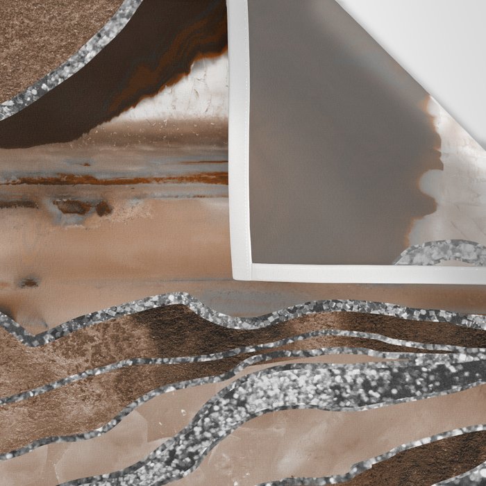 Brown Marble Agate Silver Glitter Glam #1 (Faux Glitter) #decor #art #society6 Wall Tapestry Gallery Image 3