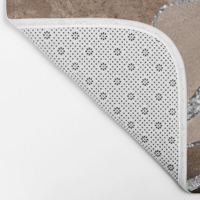 Brown Marble Agate Silver Glitter Glam #1 (Faux Glitter) #decor #art #society6 Bath Mat Gallery Image 2