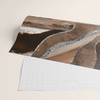 Brown Marble Agate Silver Glitter Glam #1 (Faux Glitter) #decor #art #society6 Wrapping Paper Gallery Image 2