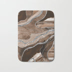 Brown Marble Agate Silver Glitter Glam #1 (Faux Glitter) #decor #art #society6 Bath Mat Gallery Image 1