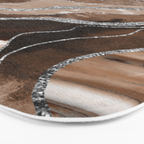 Brown Marble Agate Silver Glitter Glam #1 (Faux Glitter) #decor #art #society6 Bath Mat Gallery Image 3