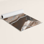 Brown Marble Agate Silver Glitter Glam #1 (Faux Glitter) #decor #art #society6 Yoga Mat Gallery Image 2