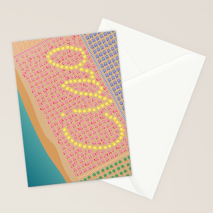 Ciao / Hello Italy Beach Umbrellas - Aerial Italian Stationery Card Gallery Image 2