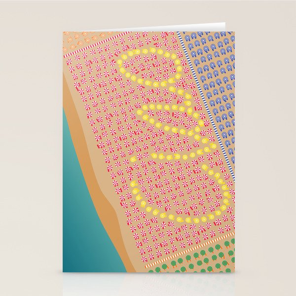 Ciao / Hello Italy Beach Umbrellas - Aerial Italian Stationery Card Gallery Image 1
