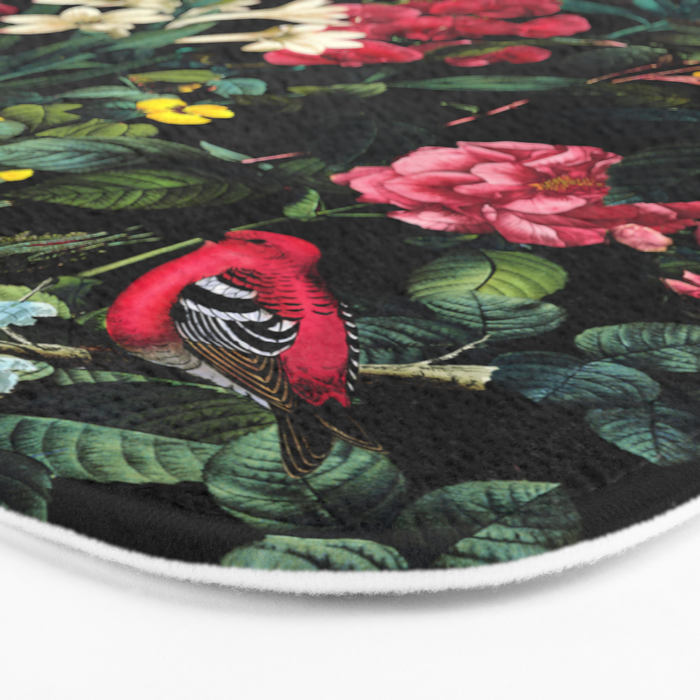Floral and Birds Pattern Bath Mat Gallery Image 3