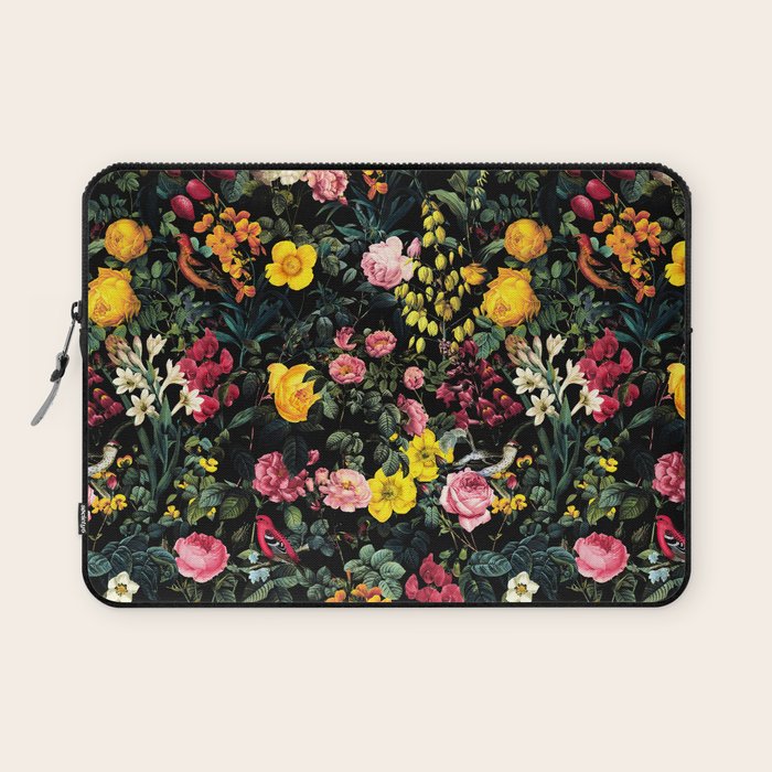 Floral and Birds Pattern Laptop Sleeve Gallery Image 1