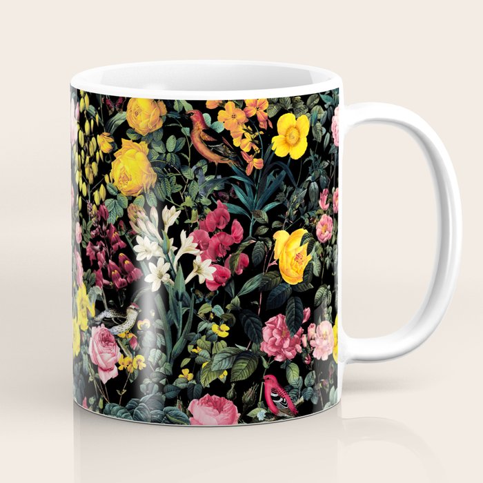 Floral and Birds Pattern Coffee Mug Gallery Image 1