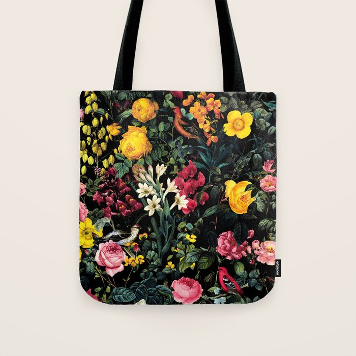 Floral and Birds Pattern Tote Bag Gallery Image 1