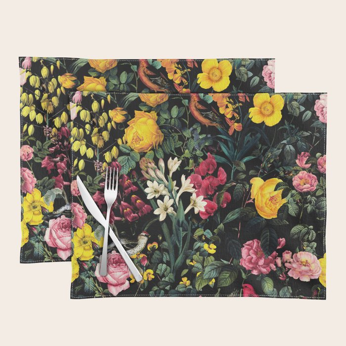 Floral and Birds Pattern Placemat Gallery Image 1