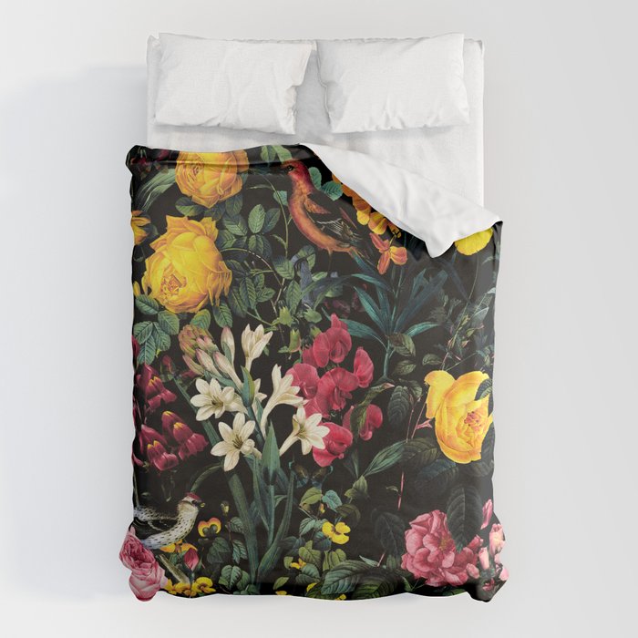 Floral and Birds Pattern Duvet Cover Gallery Image 1