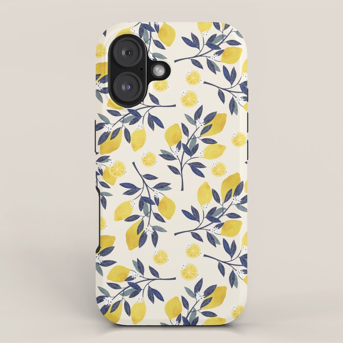 Mediterranean lemon branch pattern iPhone Case Gallery Image 1