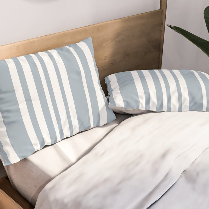 Classic Stripes XXXVI - Natural Blue  Pillow Sham Gallery Image 2