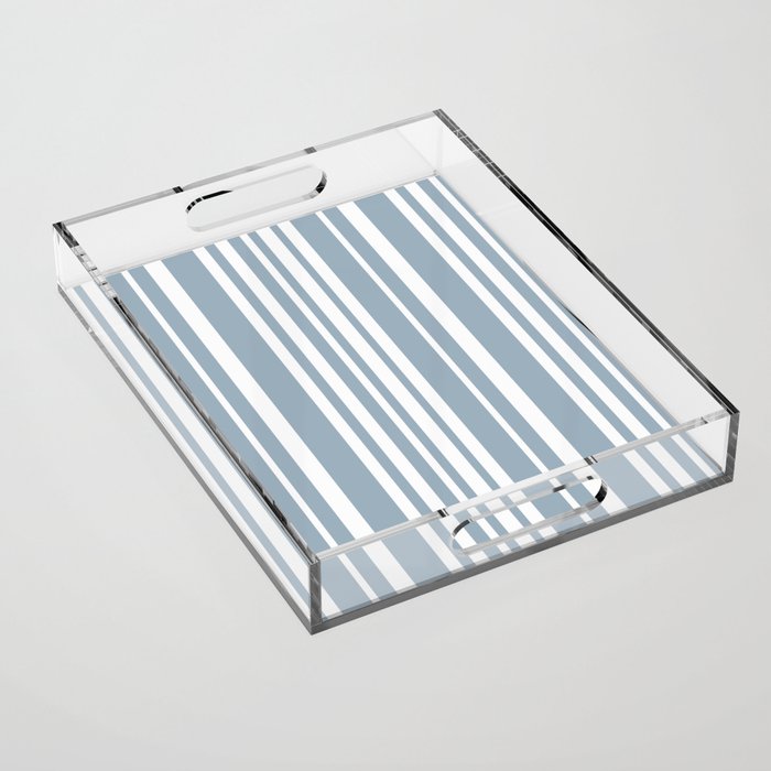 Classic Stripes XXXVI - Natural Blue  Acrylic Tray Gallery Image 1