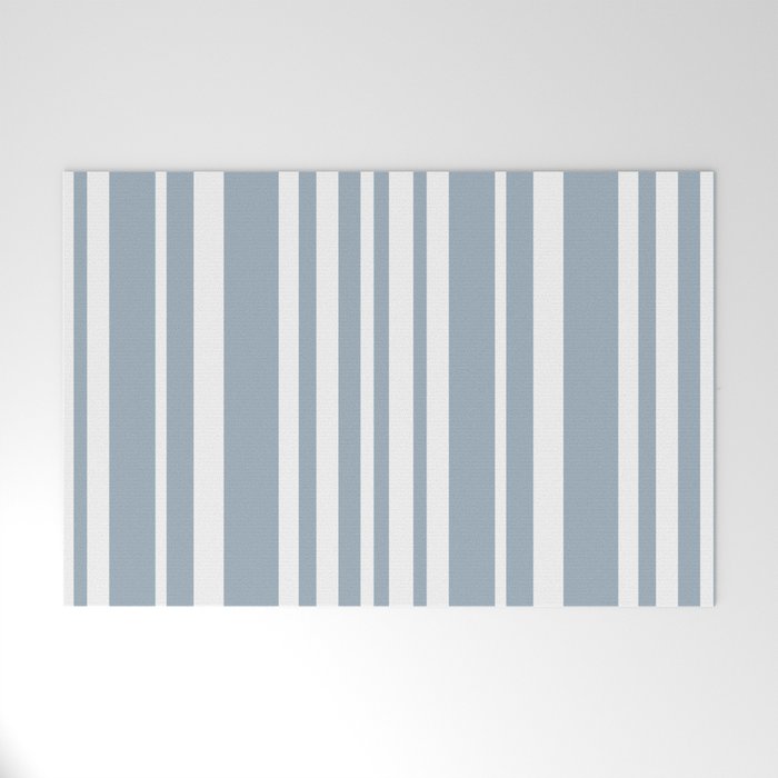 Classic Stripes XXXVI - Natural Blue  Welcome Mat Gallery Image 1