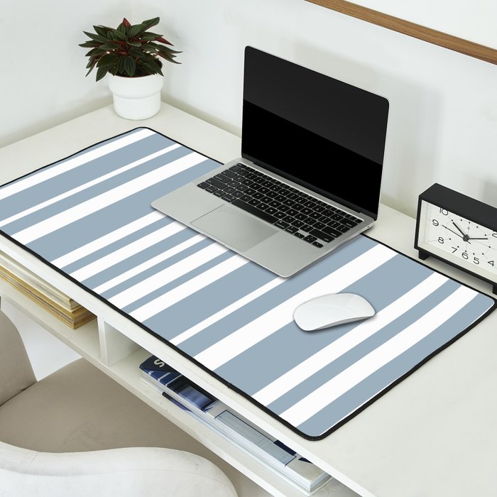 Classic Stripes XXXVI - Natural Blue  Desk Mat Gallery Image 2