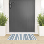 Classic Stripes XXXVI - Natural Blue  Welcome Mat Gallery Image 3