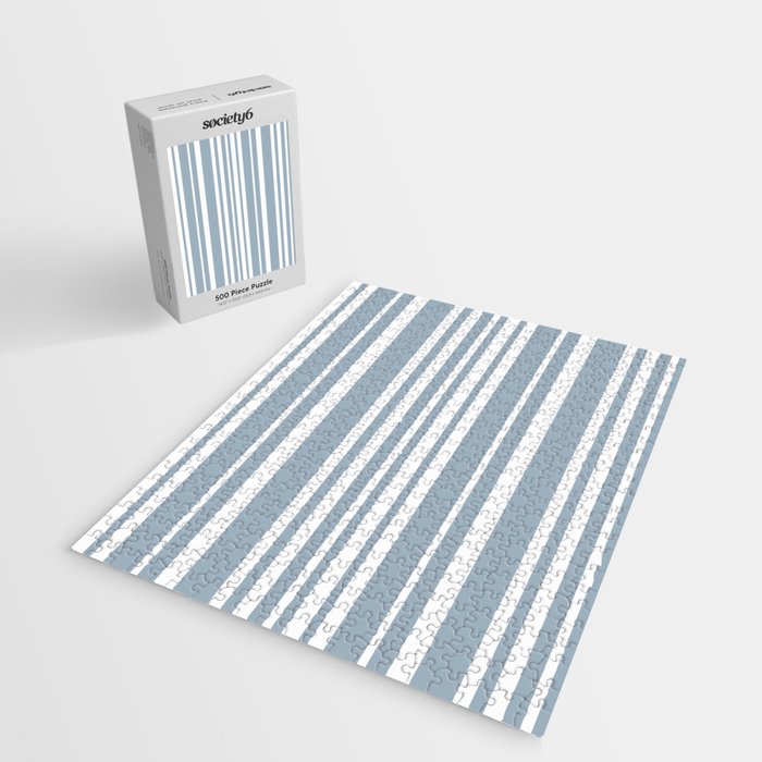 Classic Stripes XXXVI - Natural Blue  Jigsaw Puzzle Gallery Image 2