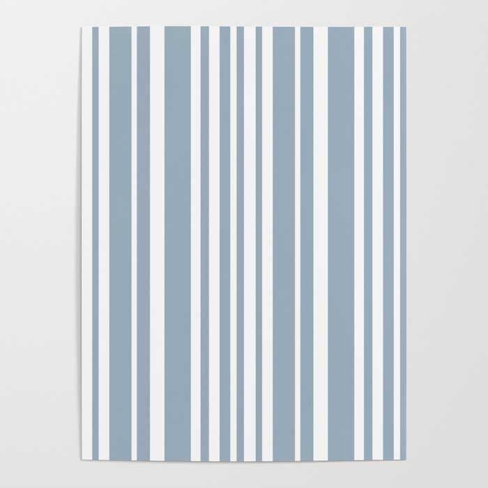 Classic Stripes XXXVI - Natural Blue  Poster Gallery Image 1